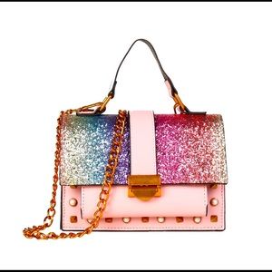 Pink glitter handbag